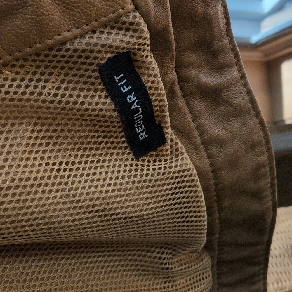 NWT Mauritius Caramel XXL 14 Tan Perforated Leather Jacket - Picture 12 of 15